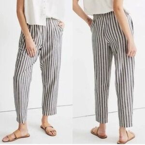 Madewell Cream Blue Brown striped Track Trousers Pants Size Small